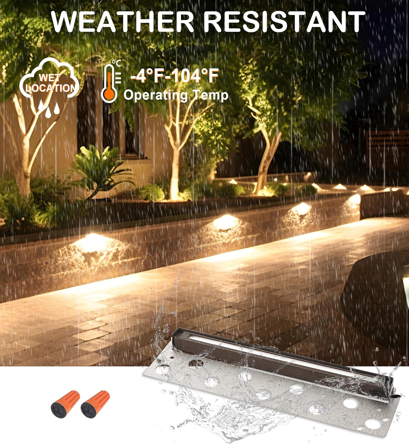 Low Voltage Hardscape Paver Light, 12V, 5CCT, 12 Inch 7W, 8 PCs