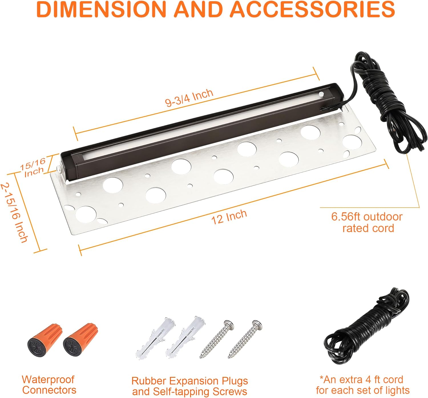 Low Voltage Hardscape Paver Light, 12V, 5CCT, 12 Inch 7W, 8 PCs