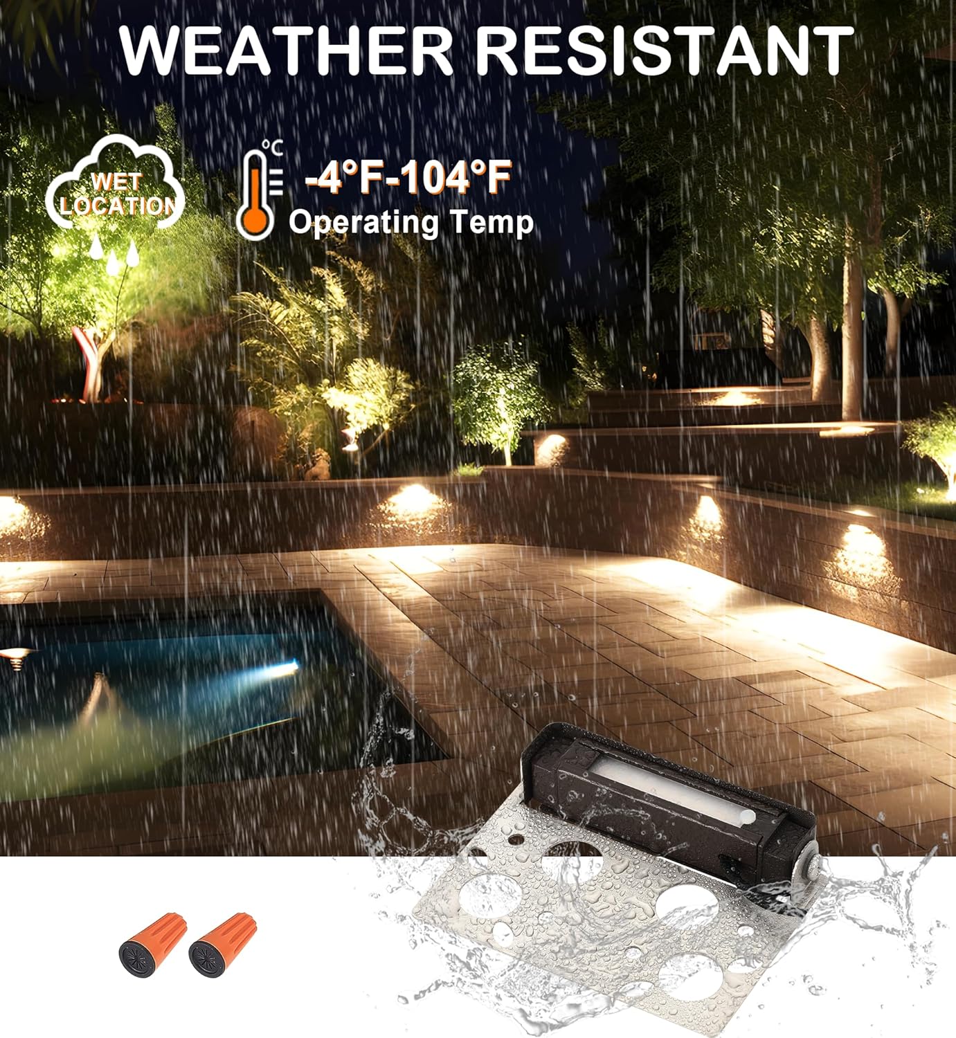 Low Voltage Hardscape Paver Light, 12V, 5CCT, 4 Inch 3W, 8 PCs