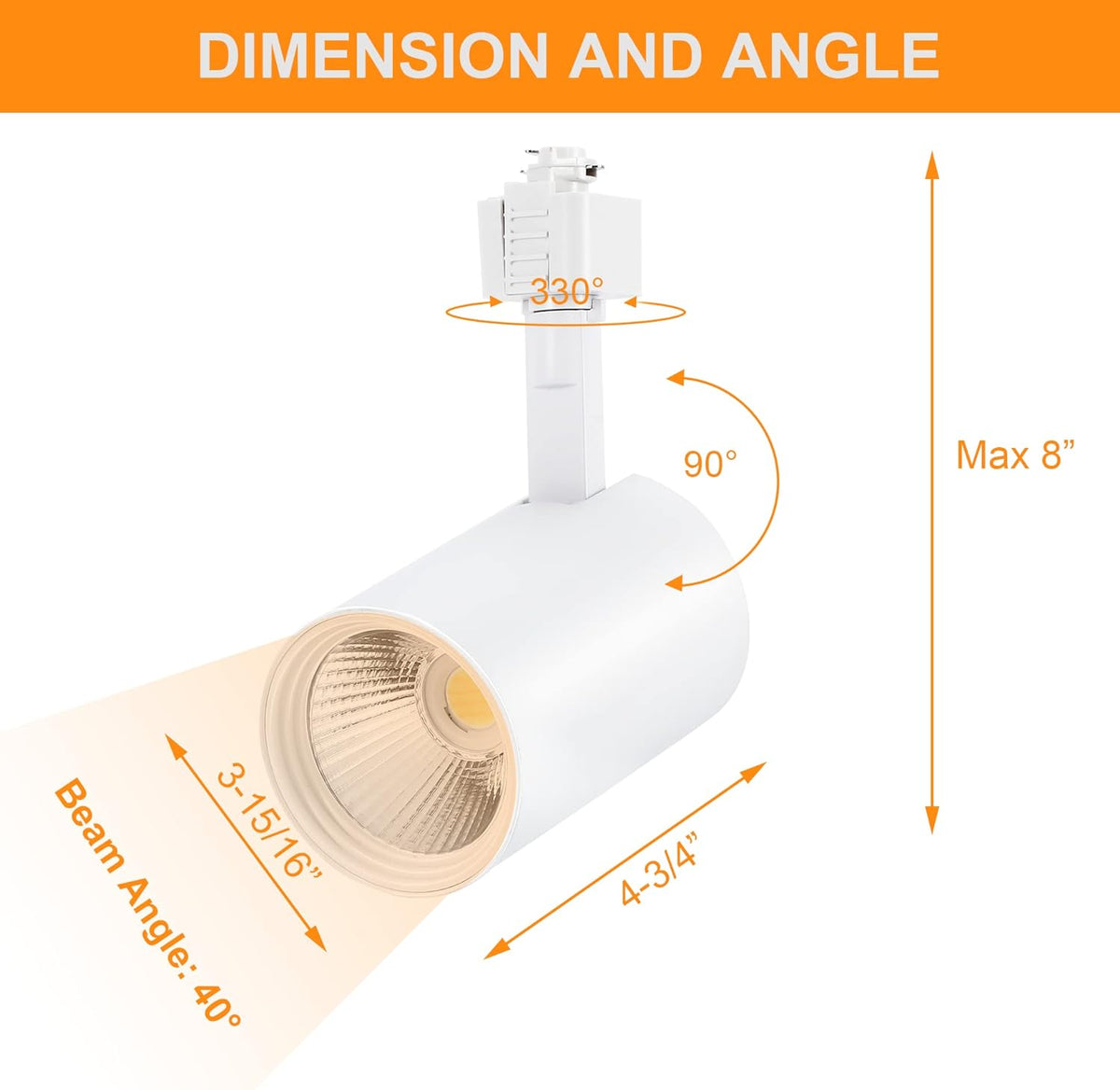 CLOUDY BAY LED Track Lighting Heads,2700K/3000K/3500K/4000K/5000K Sele