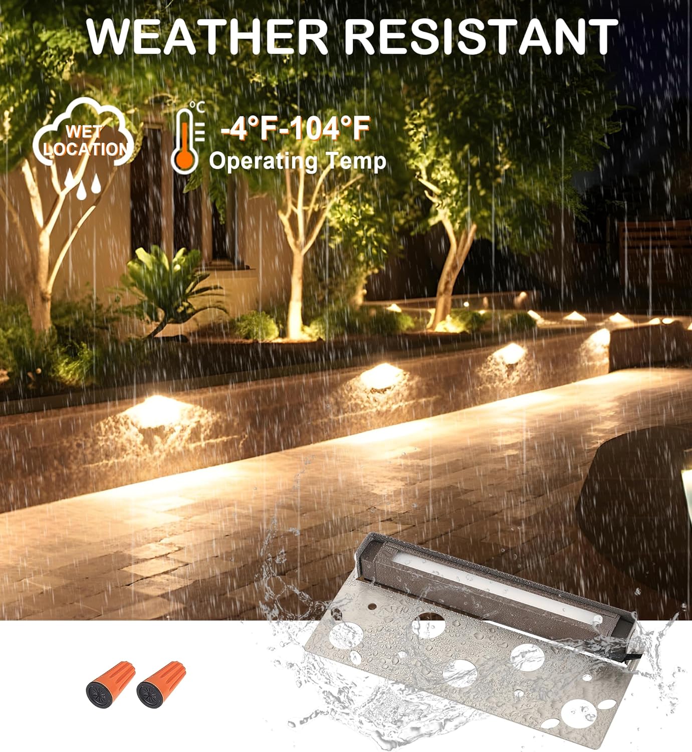 Low Voltage Hardscape Paver Light, 12V, 5CCT, 7 Inch 5W, 8 PCs