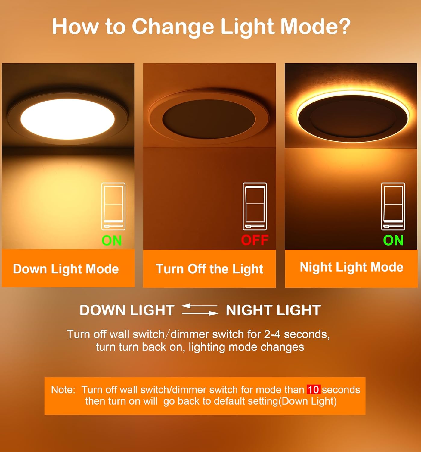 8 Inch Ultra-Thin LED Recessed Ceiling Light with Night Light, 5CCT, 18W 1600LM, Dimmable Canless Downlight, 6 PCs