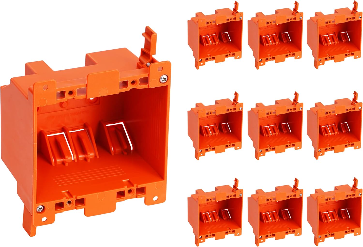 Two Gang Electrical Outlet Box,25 Cubic Inch,Old Work Box,UL Listed, 10 PCs