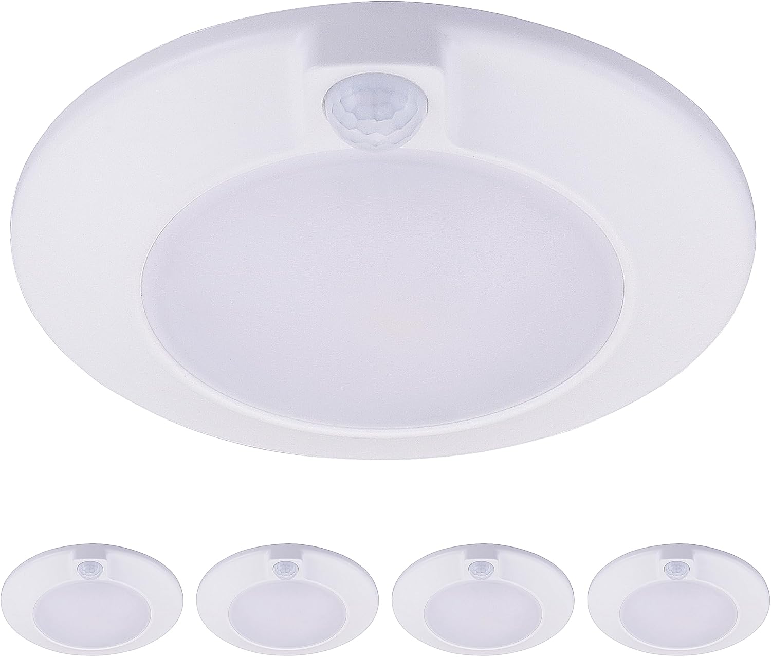 Motion Sensor Ceiling Light, 120V CRI90 10W 5000K Bright Day Light, 6.5 inch LED Flush Mount Round Lighting Fixture For Garage, Walk-in Closet, Attic,Pantry Wet location White Finish (Copy)