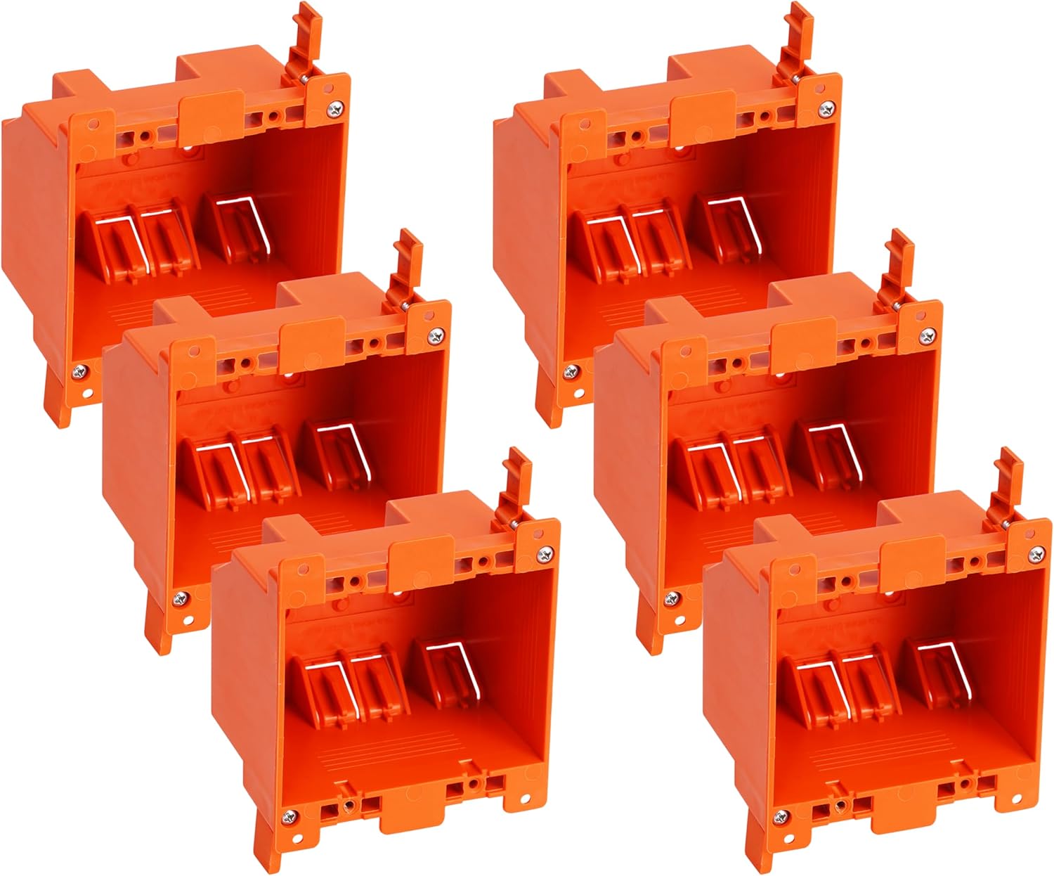Two Gang Electrical Outlet Box,25 Cubic Inch,Old Work Box,UL Listed, 6 PCs