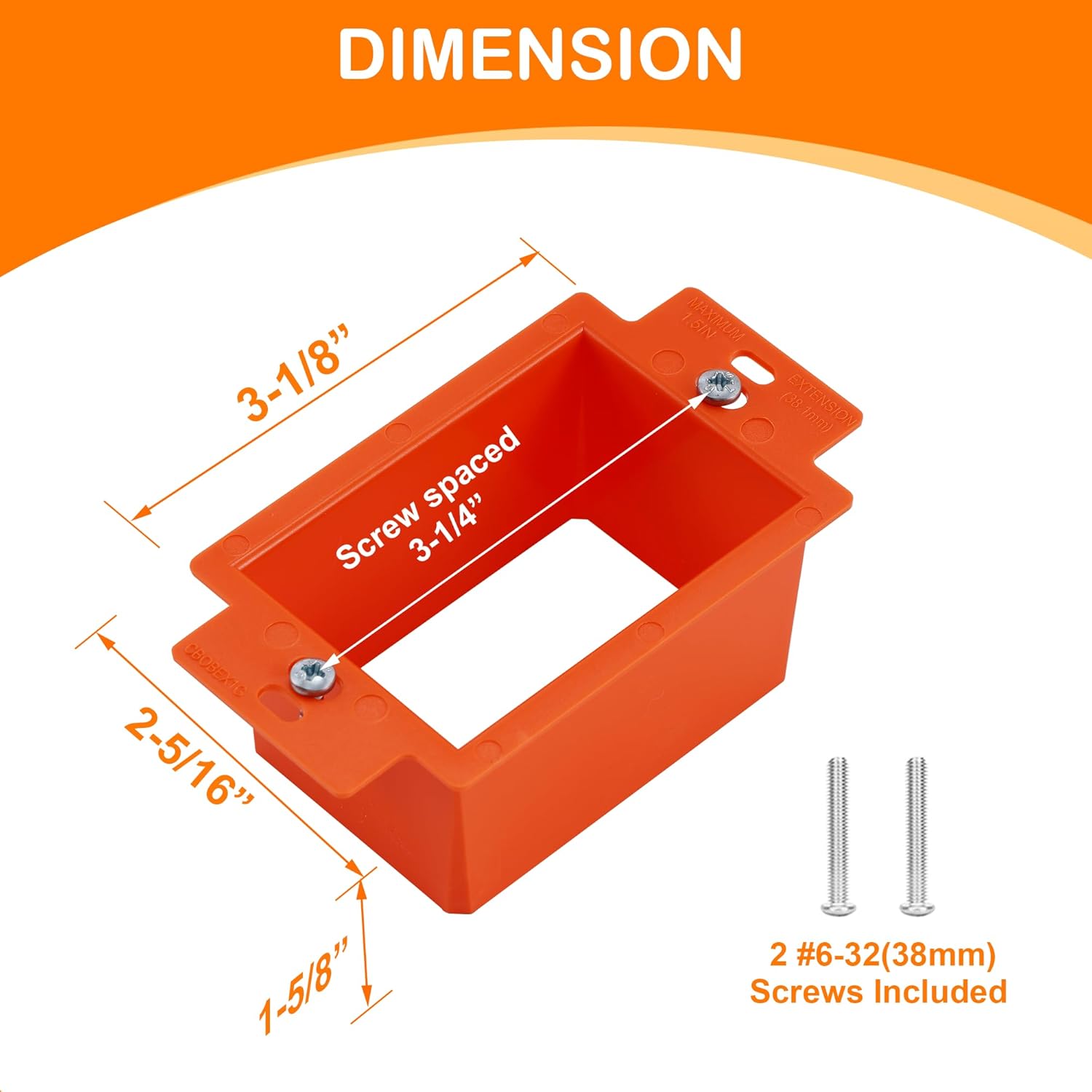 Electrical Outlet Box Extenders,1 Gang Box Extender Single Gang Box Extender Electric Box Extender 1 Gang Power Outlet Accessories, 6 PCs