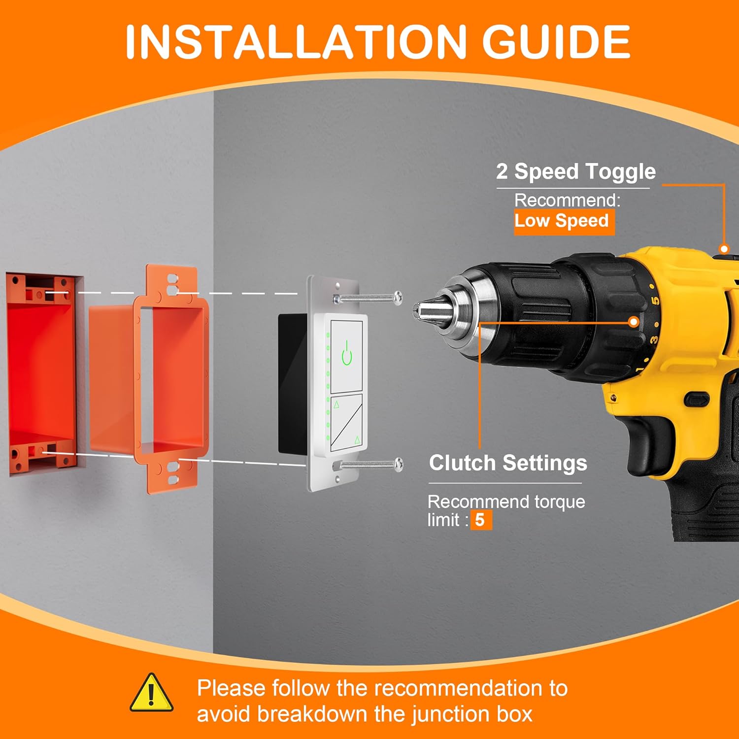 Electrical Outlet Box Extenders,1 Gang Box Extender Single Gang Box Extender Electric Box Extender 1 Gang Power Outlet Accessories, 6 PCs