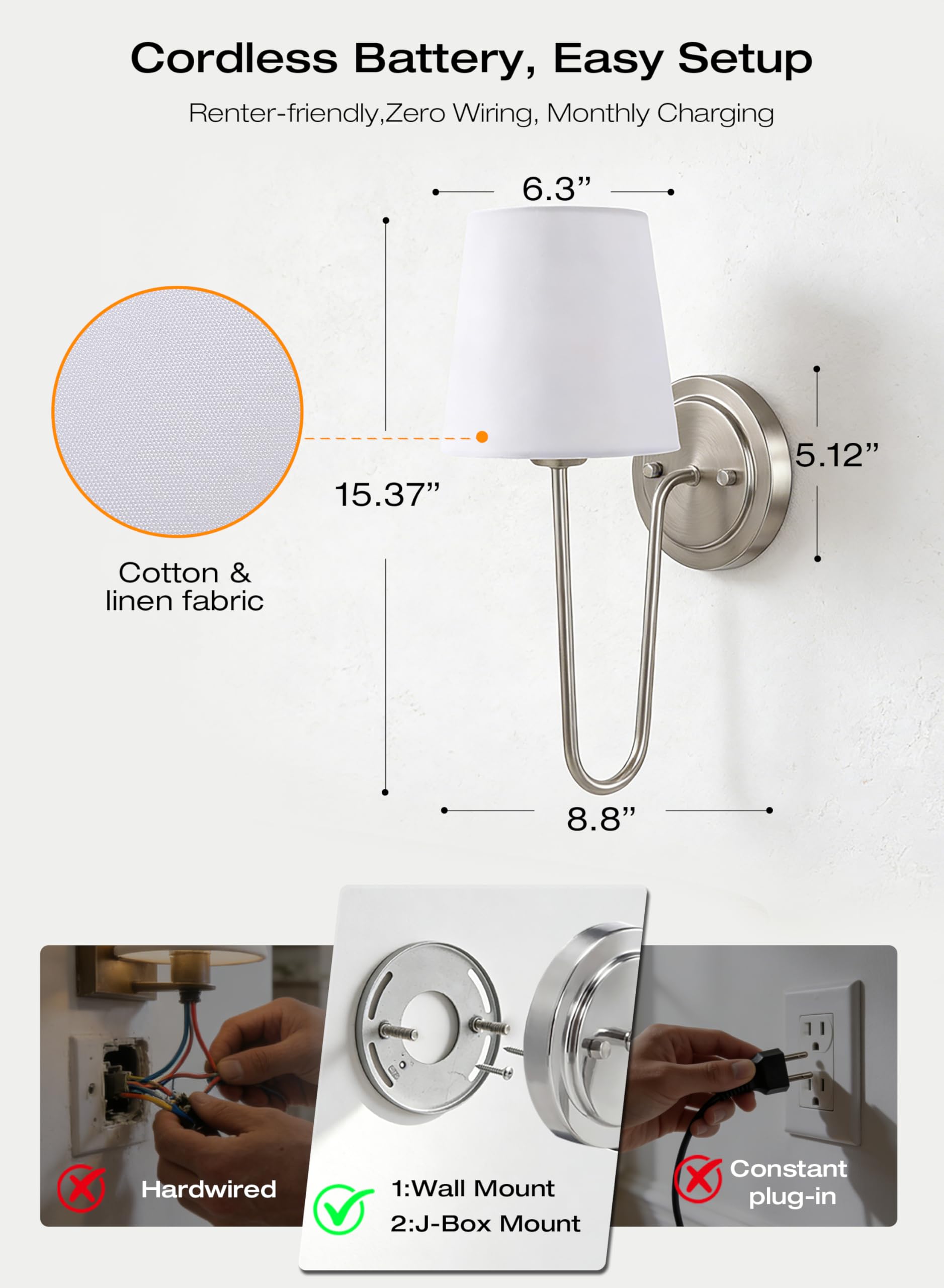 What's in the box: 2 sconces, remotes, USB-C cable, mounting hardware