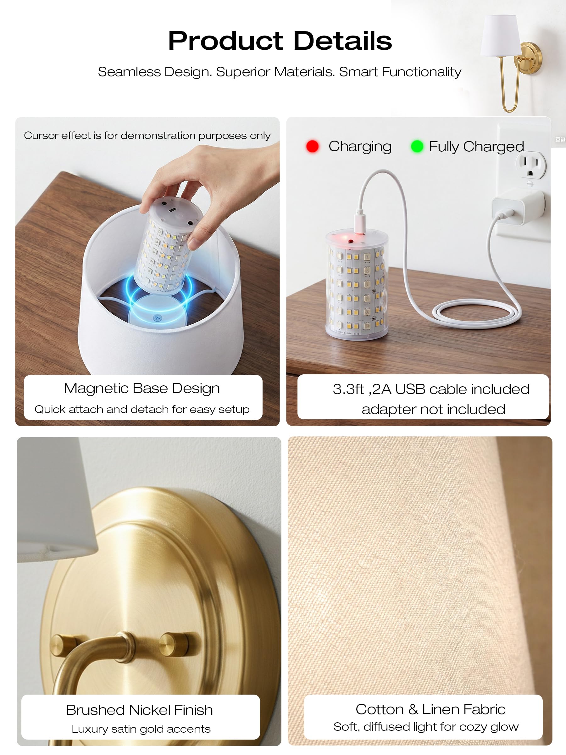 What's in the box: 2 sconces, remotes, USB-C cable, mounting hardware