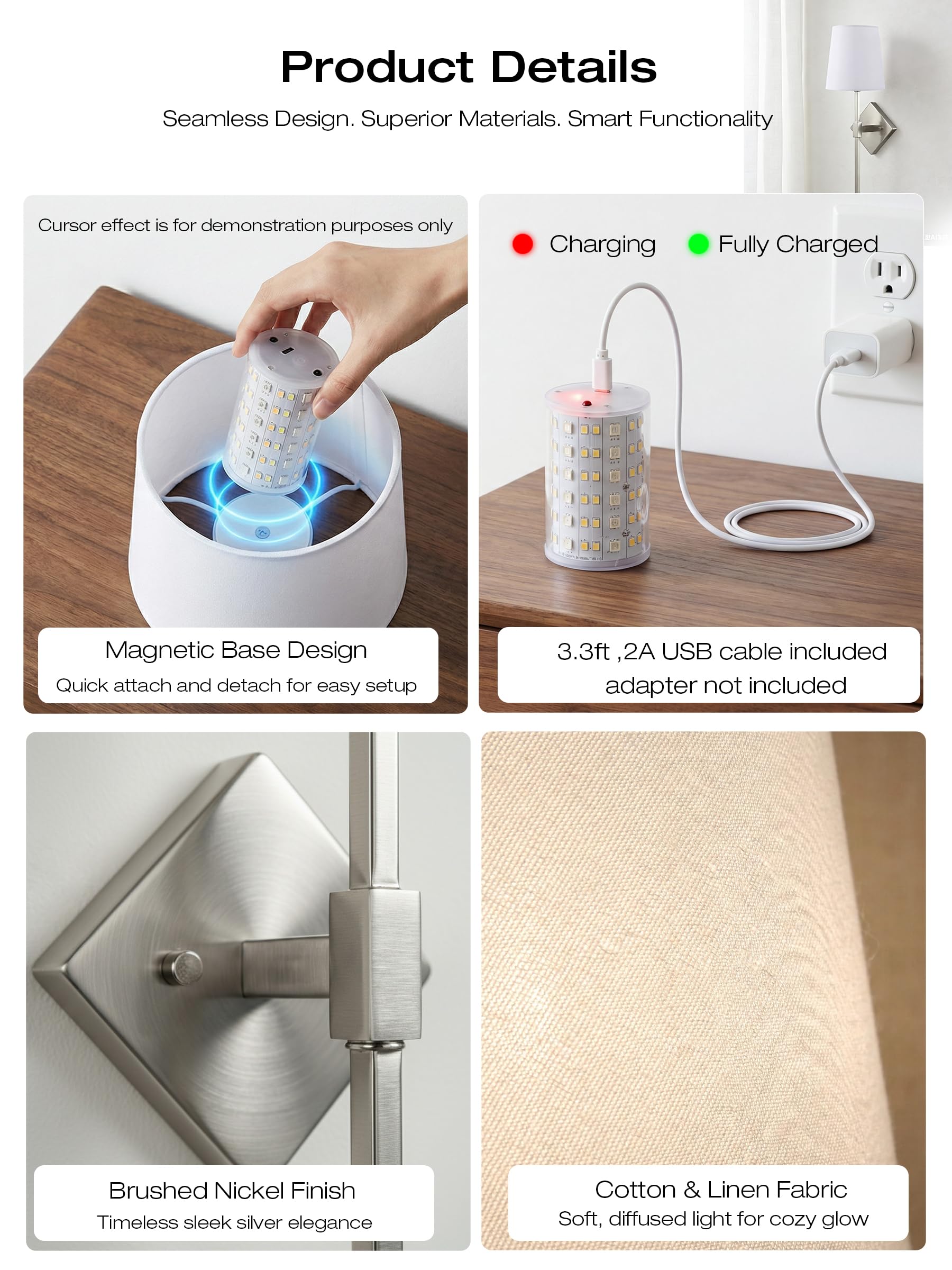 What's in the box: 2 sconces, remotes, USB-C cable, mounting hardware