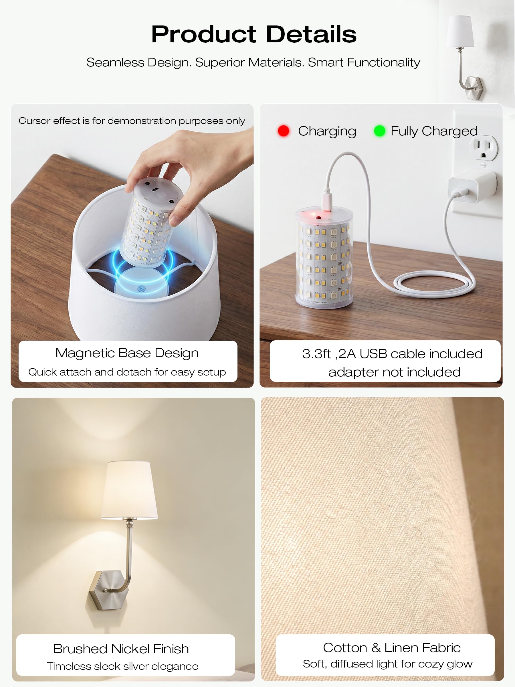 What's in the box: 2 sconces, remotes, USB-C cable, mounting hardware