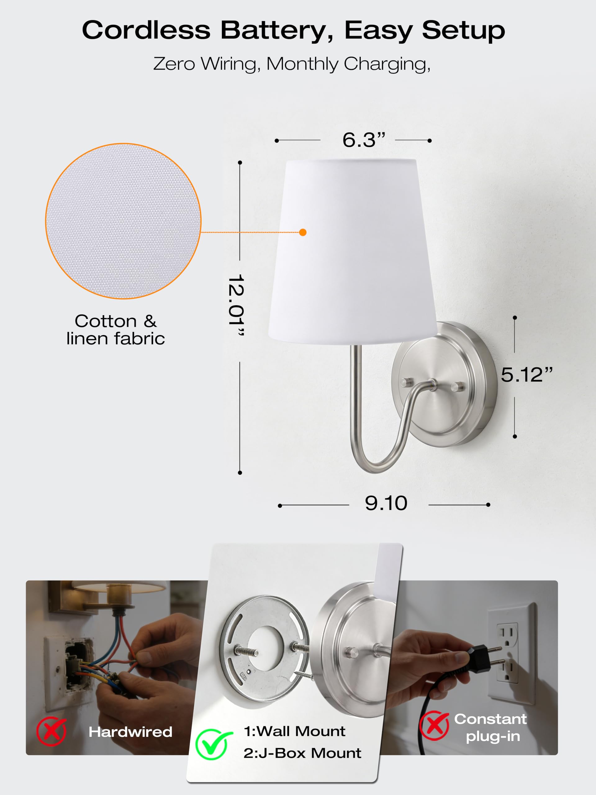 Magnetic bulb detaches for cordless USB-C charging beside the bed