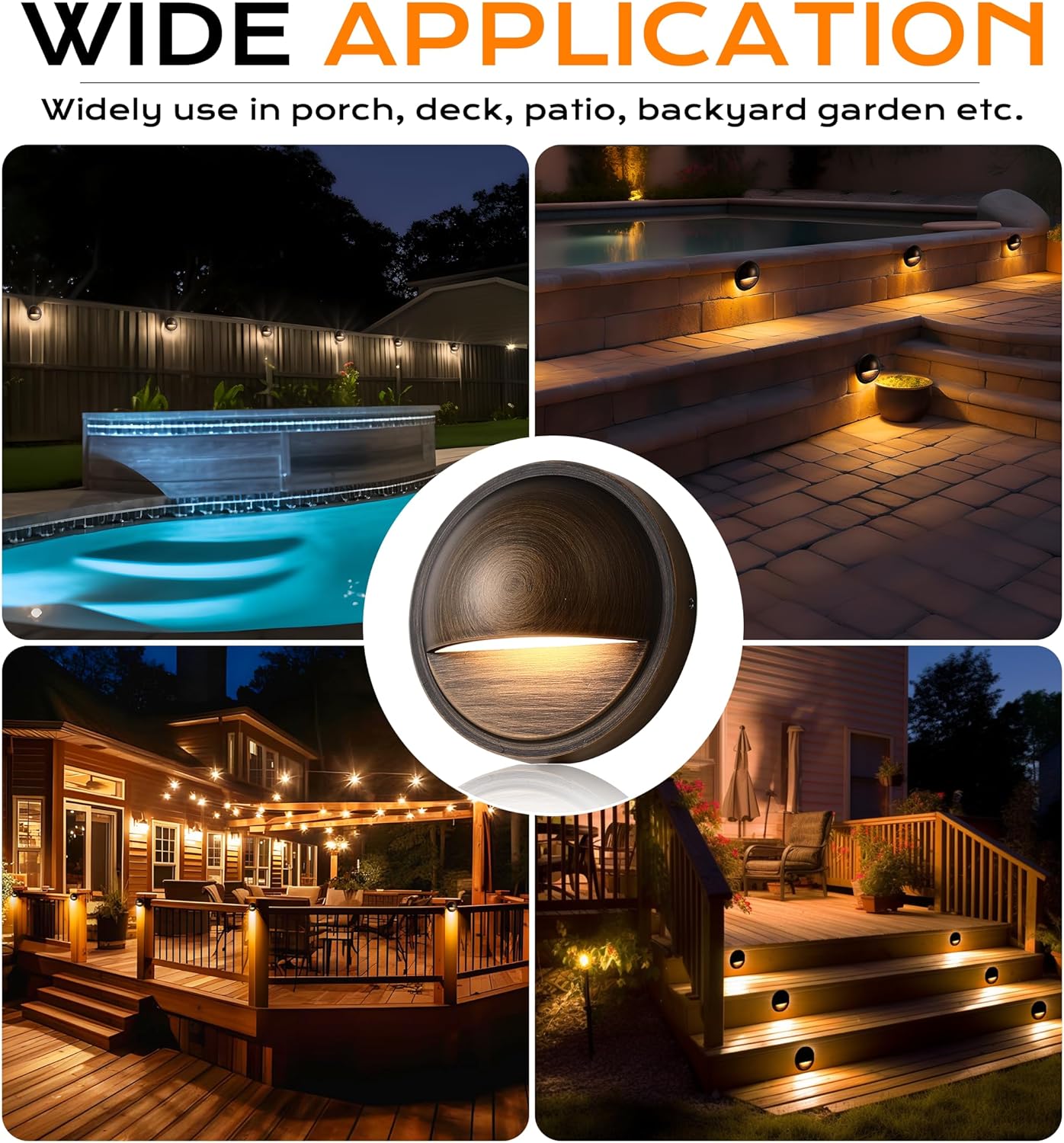 LED Low Voltage Deck & Step Lights, Bronze, 6 PCs