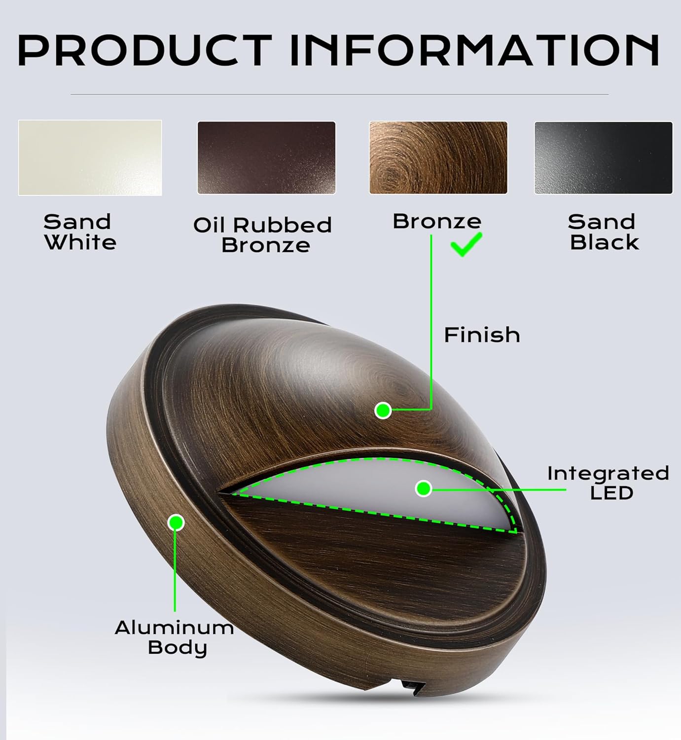 LED Low Voltage Deck & Step Lights, Bronze, 6 PCs