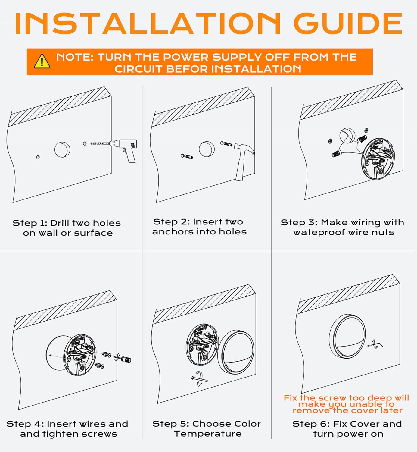 LED Low Voltage Deck & Step Lights, Bronze, 6 PCs