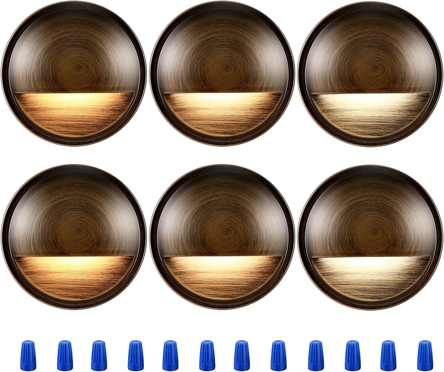 LED Low Voltage Deck & Step Lights, Bronze, 6 PCs