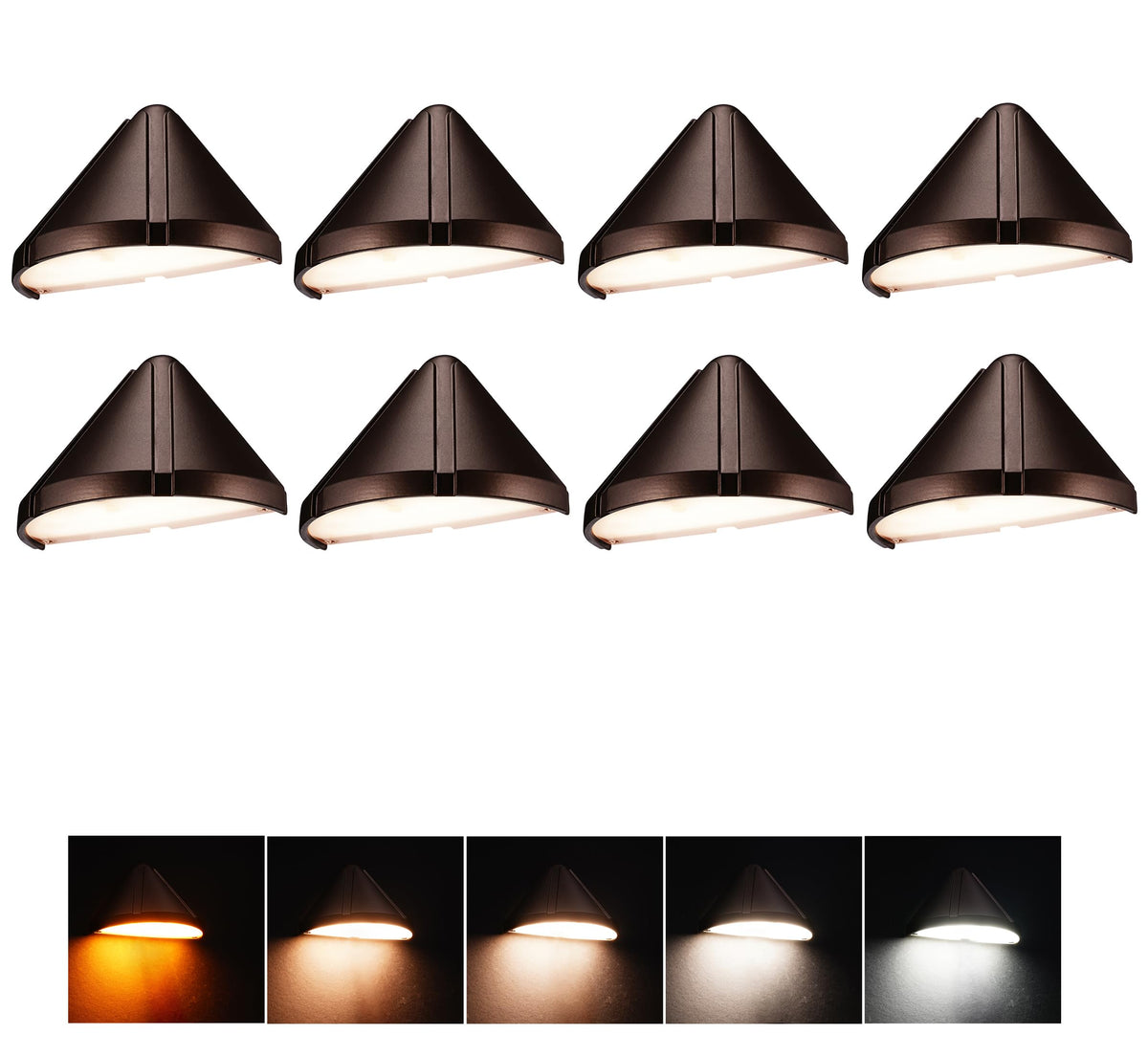 Cloudy Bay 8-pack of oil-rubbed-bronze deck lights, white background