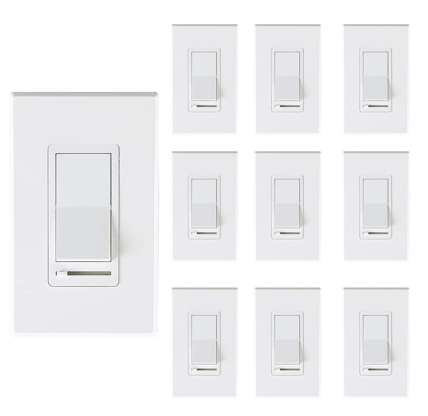 Dimmer Switch for LED Light/CFL/Incandescent, 001, 10 PCs