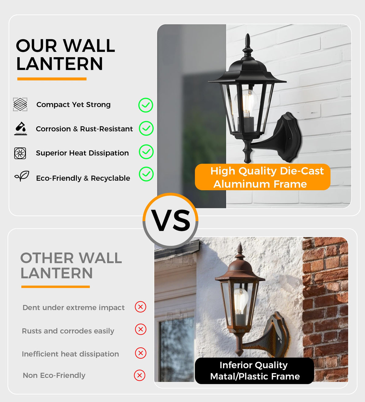 Lantern sconce on a stone garden wall, warm light on masonry