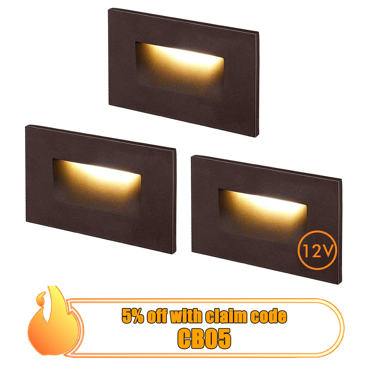 Cloudy Bay LED Step/Stair Light, Indoor and Outdoor Wet Location