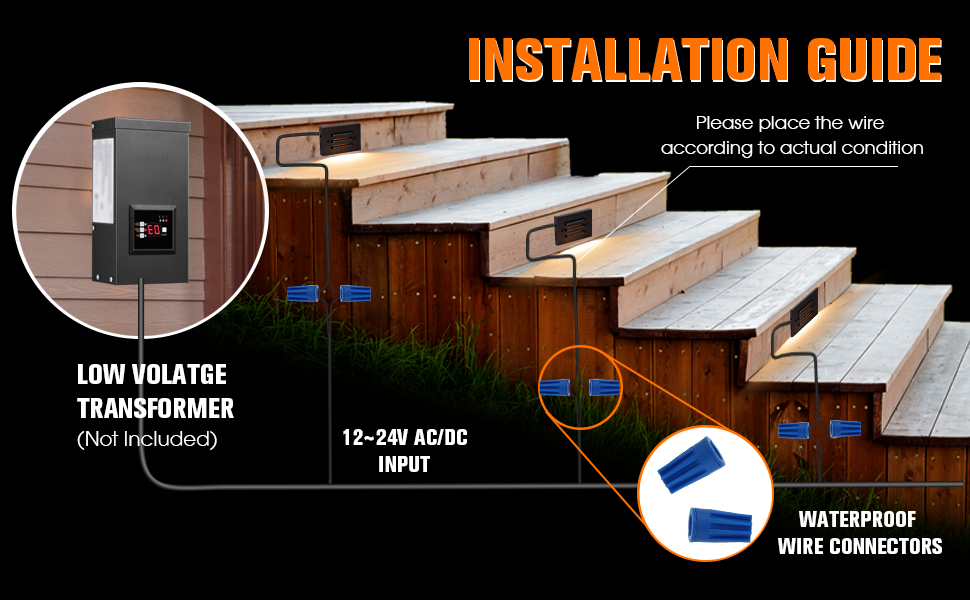Low Voltage LED Step Light with Horizontal Louvered Faceplate, 5CCT 12V 4W, ORB, 6 PCs
