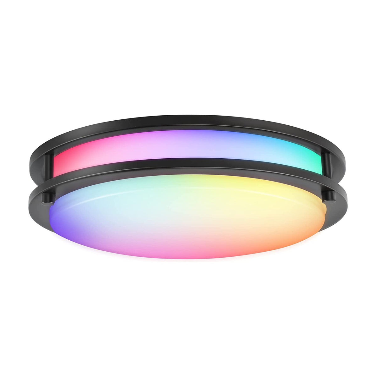 Cloudy Bay 12 inch smart flush mount LED ceiling light in oil rubbed bronze - RGBCCT tunable, app and voice control