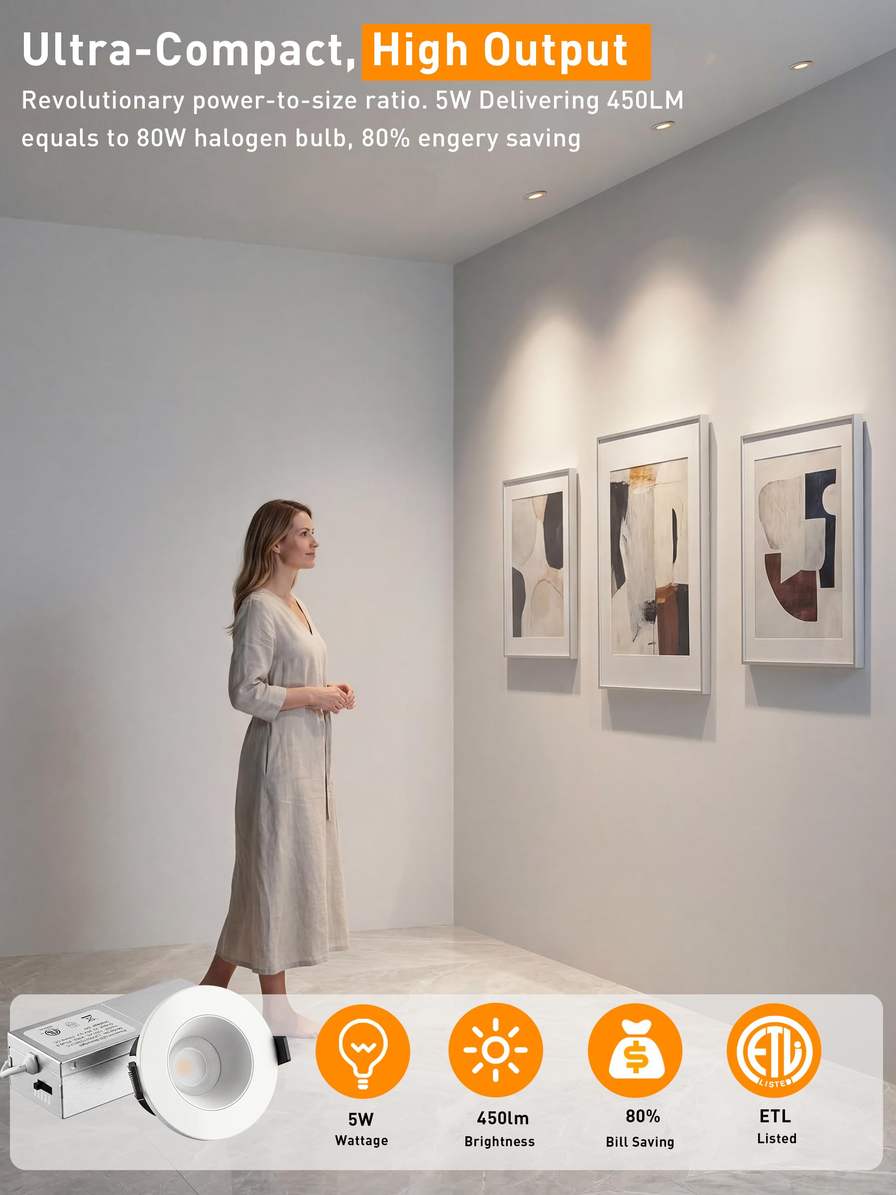 What's in the box: downlights, junction boxes, quick connectors, cutting template