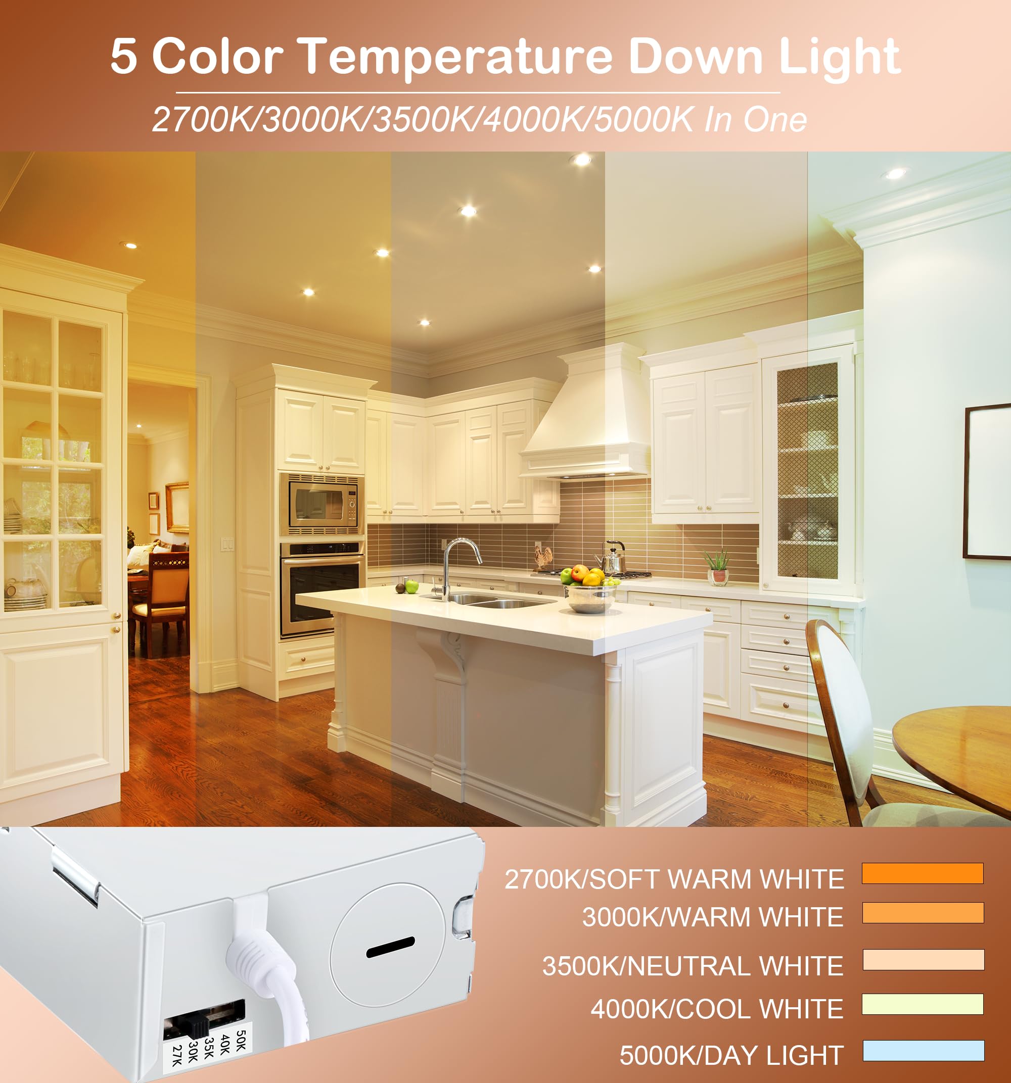 IC-rated housing contact with insulation, junction box wiring and CCT switch locations