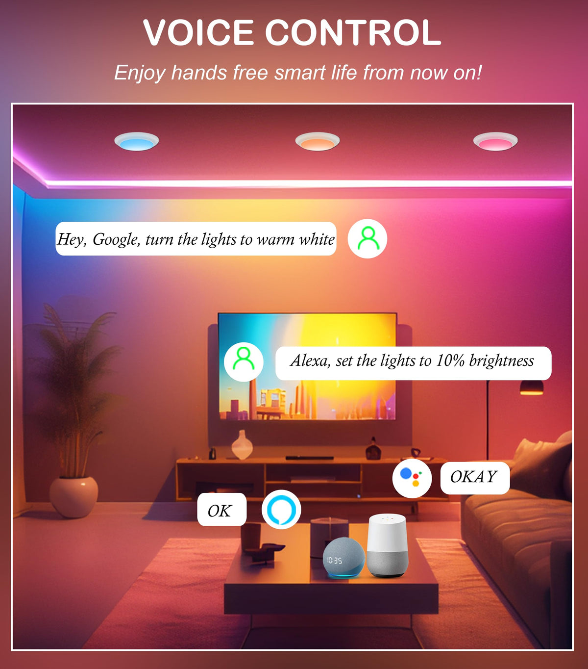 Dimensions and mounting measurements for the smart flush mount lights