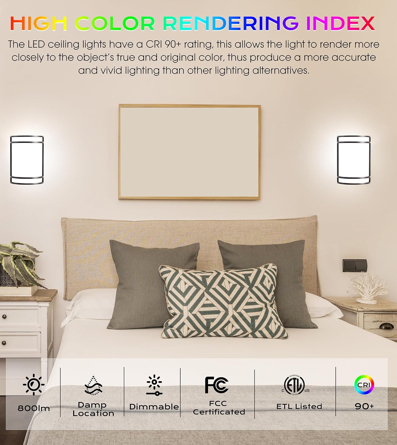 LED Wall Sconce, 715, 120V 15W, 3CCT, Black