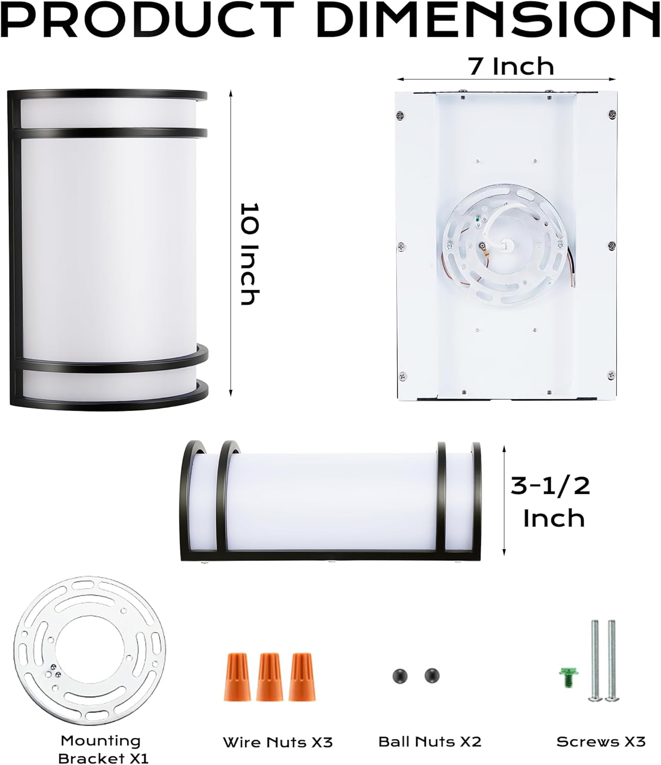 LED Wall Sconce, 715, 120V 15W, 3CCT, Black