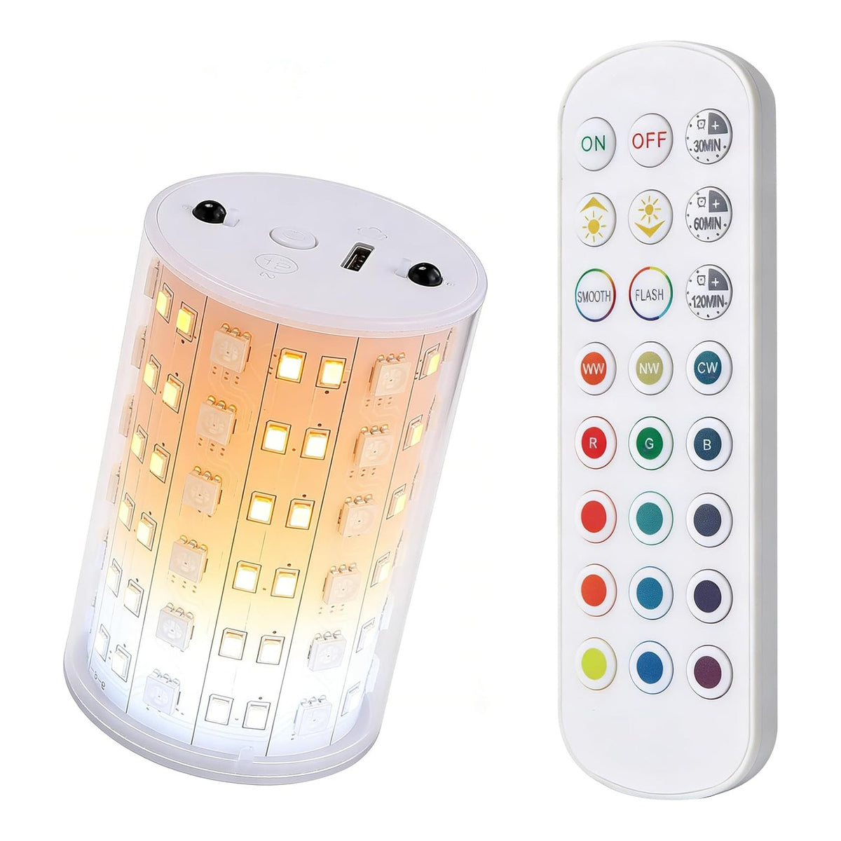 Cloudy Bay rechargeable white LED puck light shown glowing on a plain white background