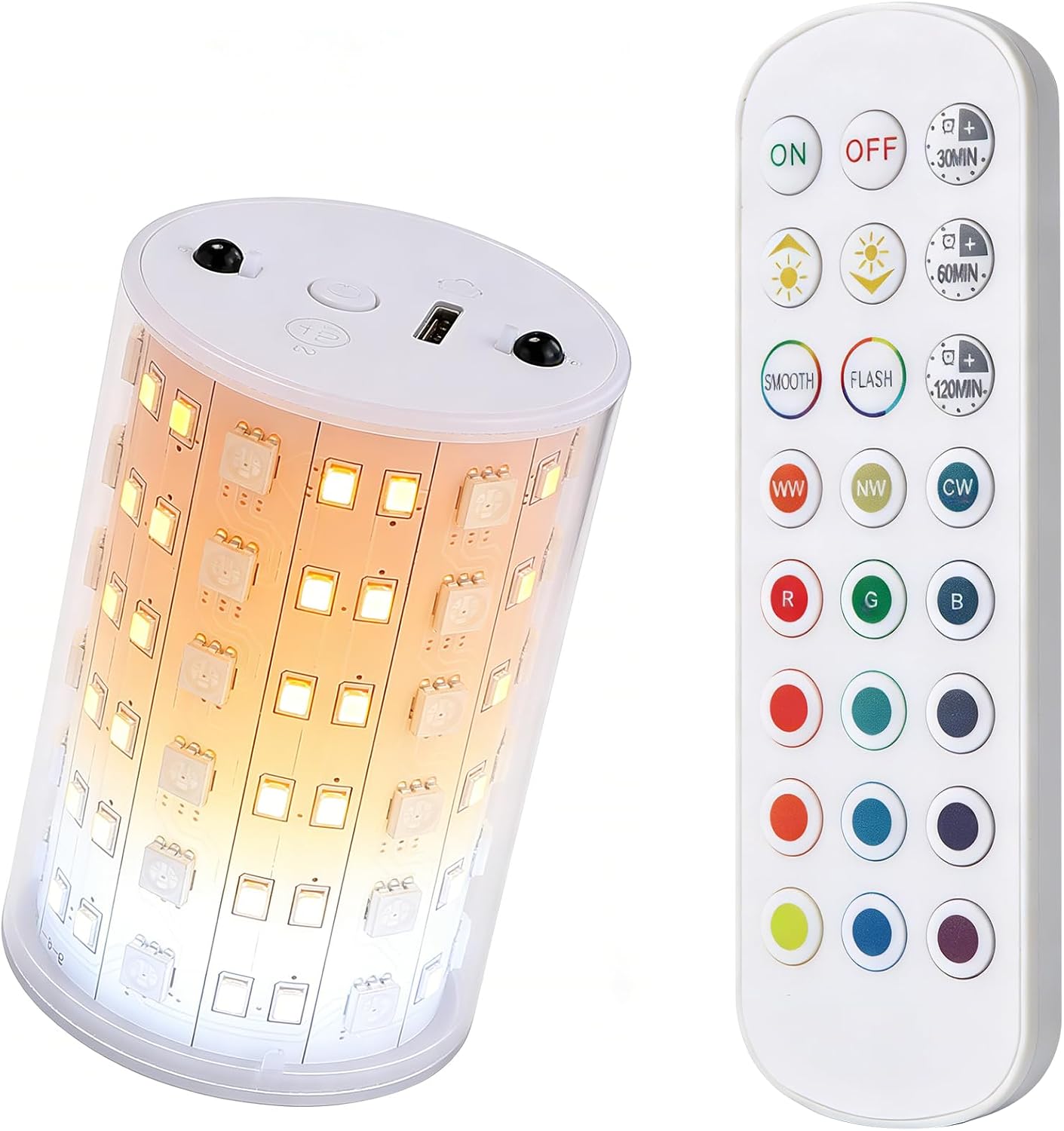 Rechargeable LED Puck Light, Up to 100 Hours Runtime, RGBCW Color Changing with Remote, 10000mAh Battery, Magnetic Mount, Emergency Light for Home, Camping, Power Outage