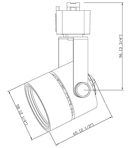 Dimmable LED Track Light Head, Adjustable Tilt Angle Track Lighting Fixture