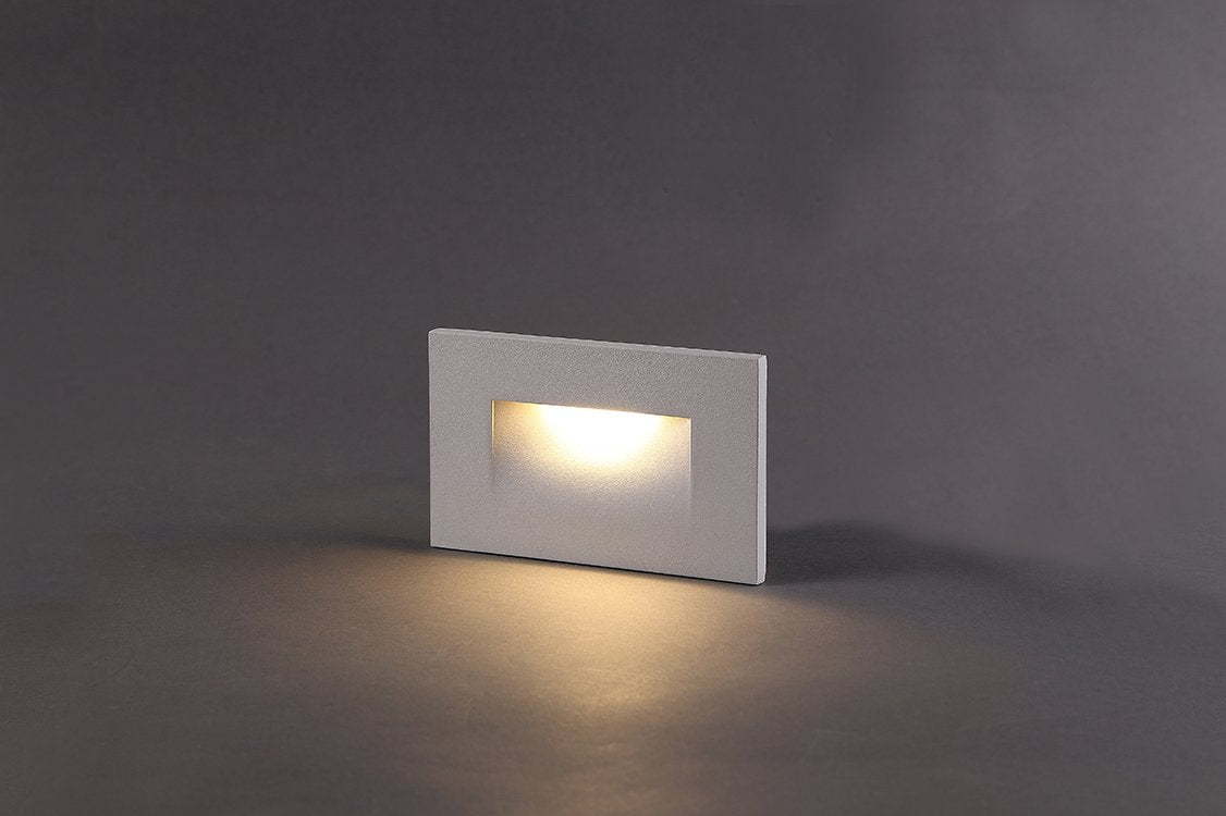LED Step/Stair Light, 120V 3W 50lm, 3000K Warm White, White, 3 PCs