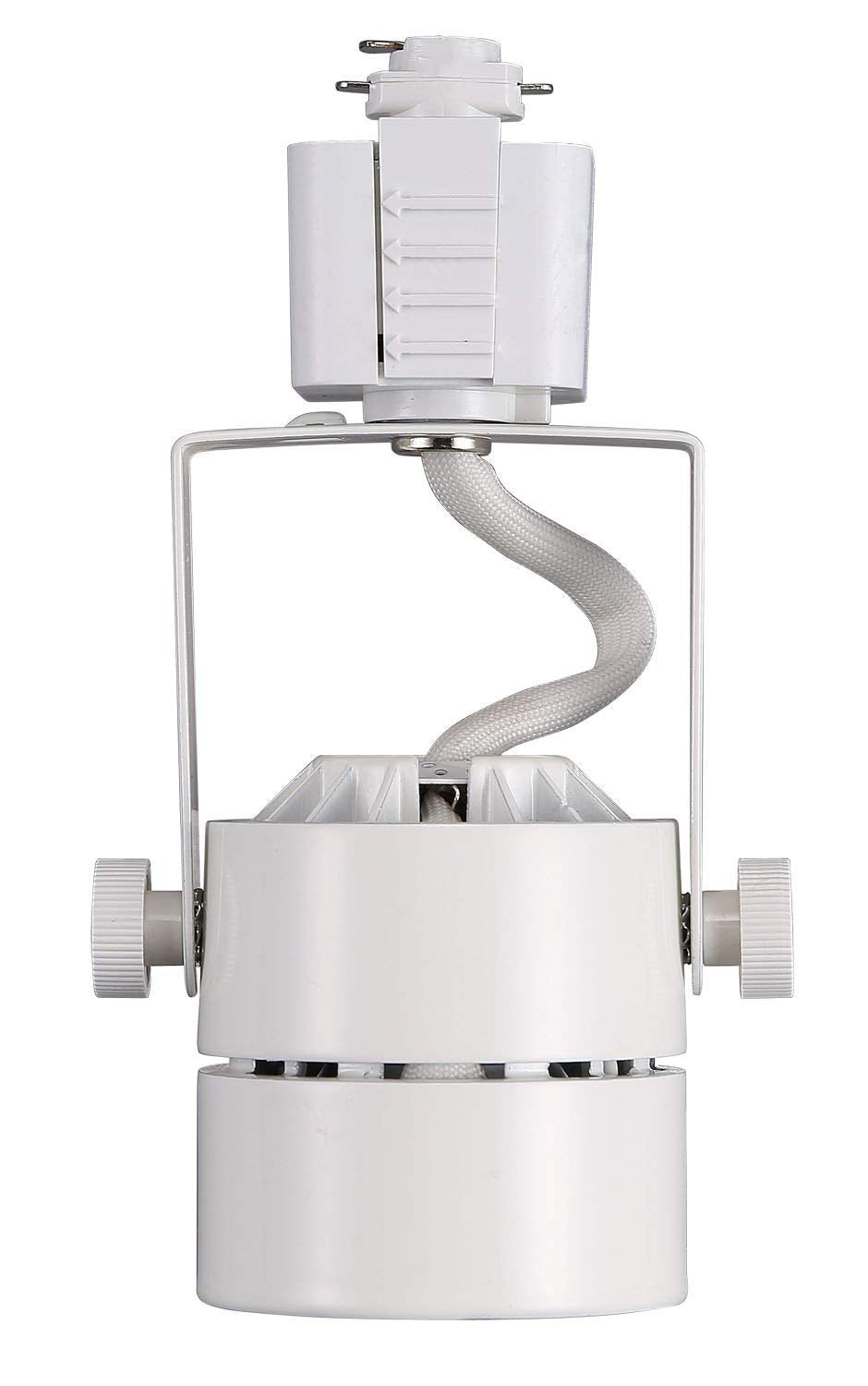 Track Light Head, Dimmable LED, Adjustable Tilt Angle, Warm white (3000K), 120V/8W/580lm, White Finish