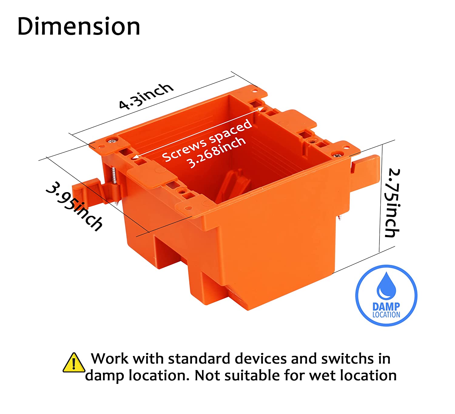 Two Gang Electrical Outlet Box,25 Cubic Inch,Old Work Box,UL Listed, 10 PCs
