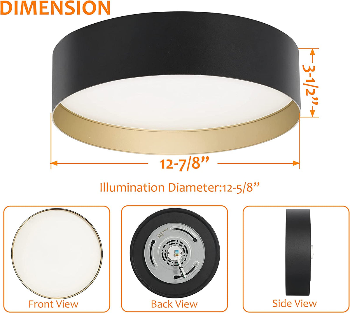 CloudyBay LED Flush Mount Ceiling Light Fixture, Chauvin with Gold