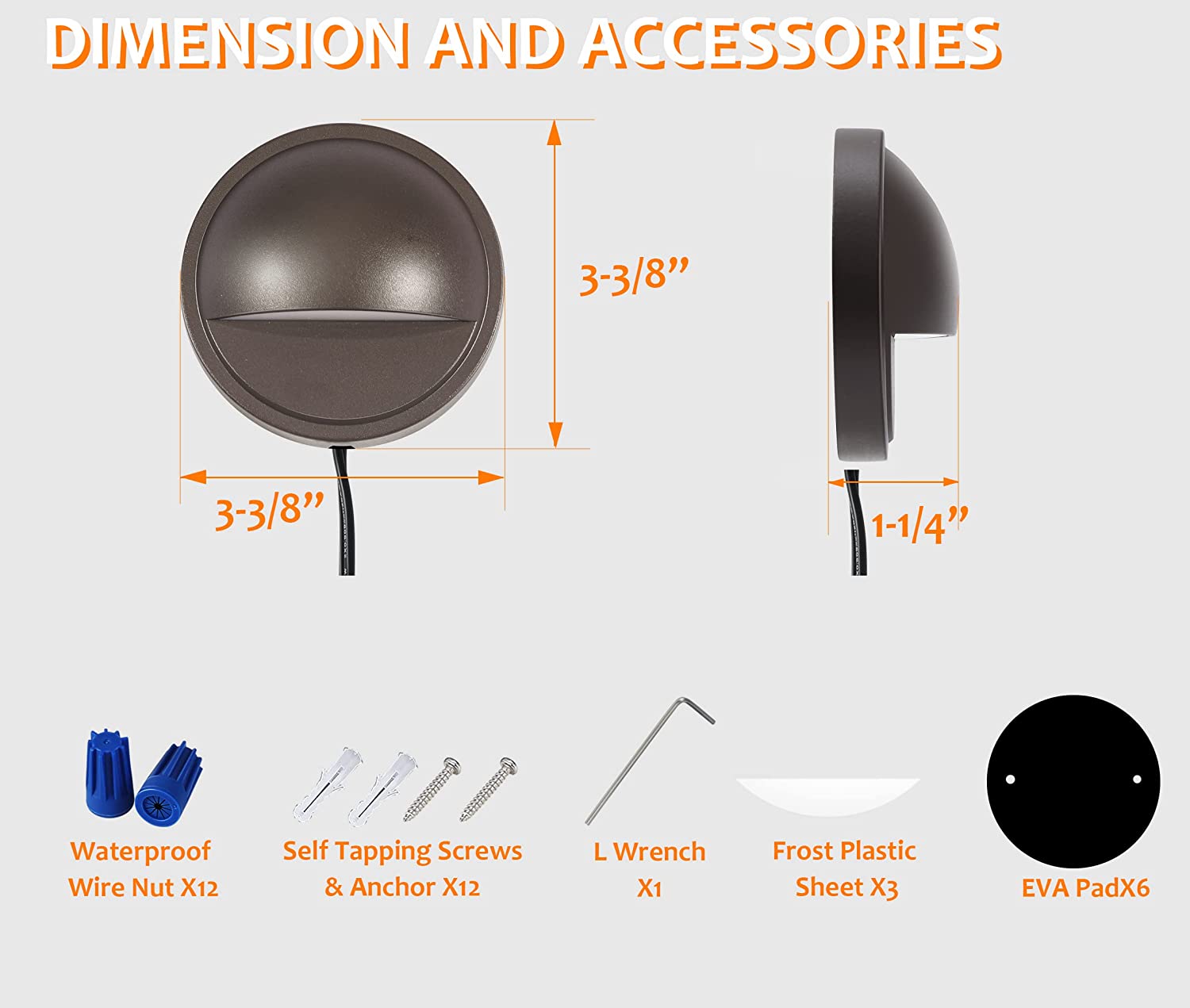 LED Low Voltage Deck & Step Lights, Oil-Rubbed Bronze, 6-Pack