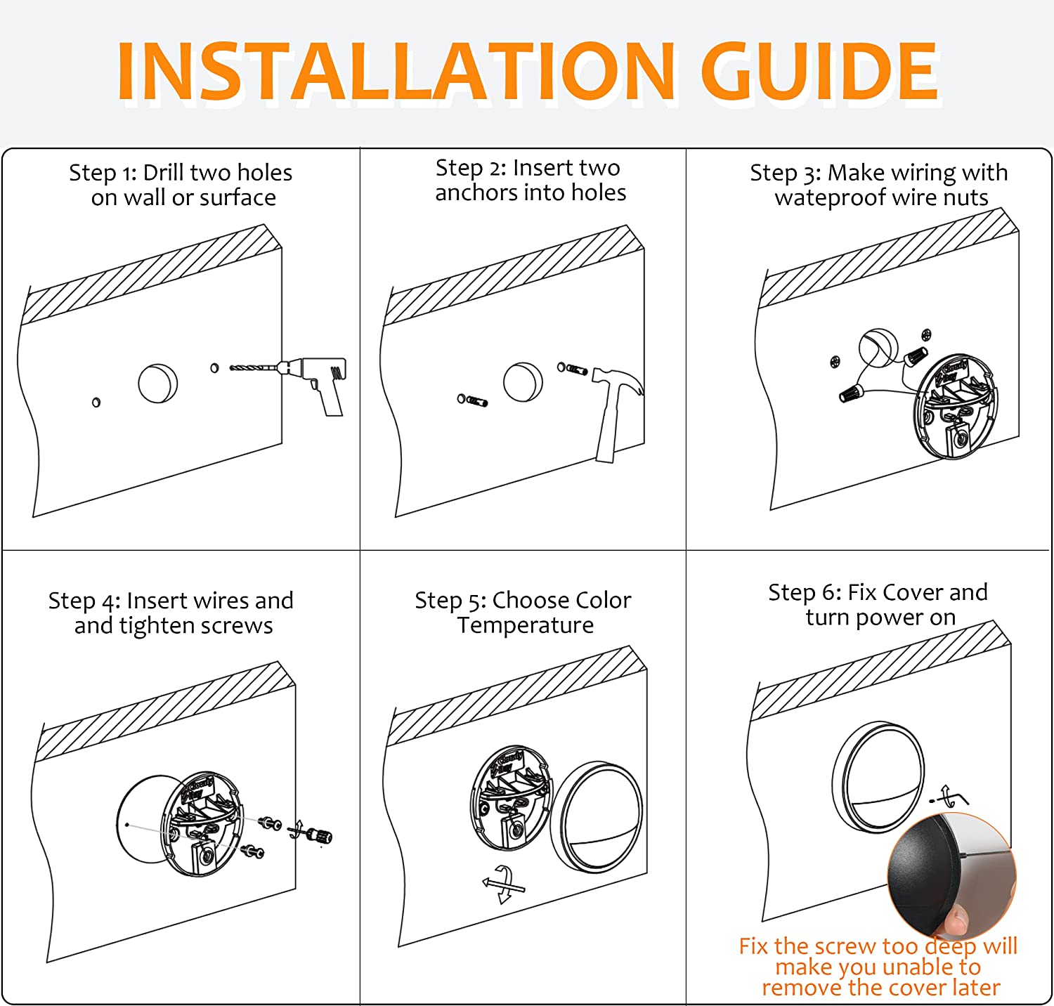 LED Low Voltage Deck & Step Lights, Oil-Rubbed Bronze, 6-Pack