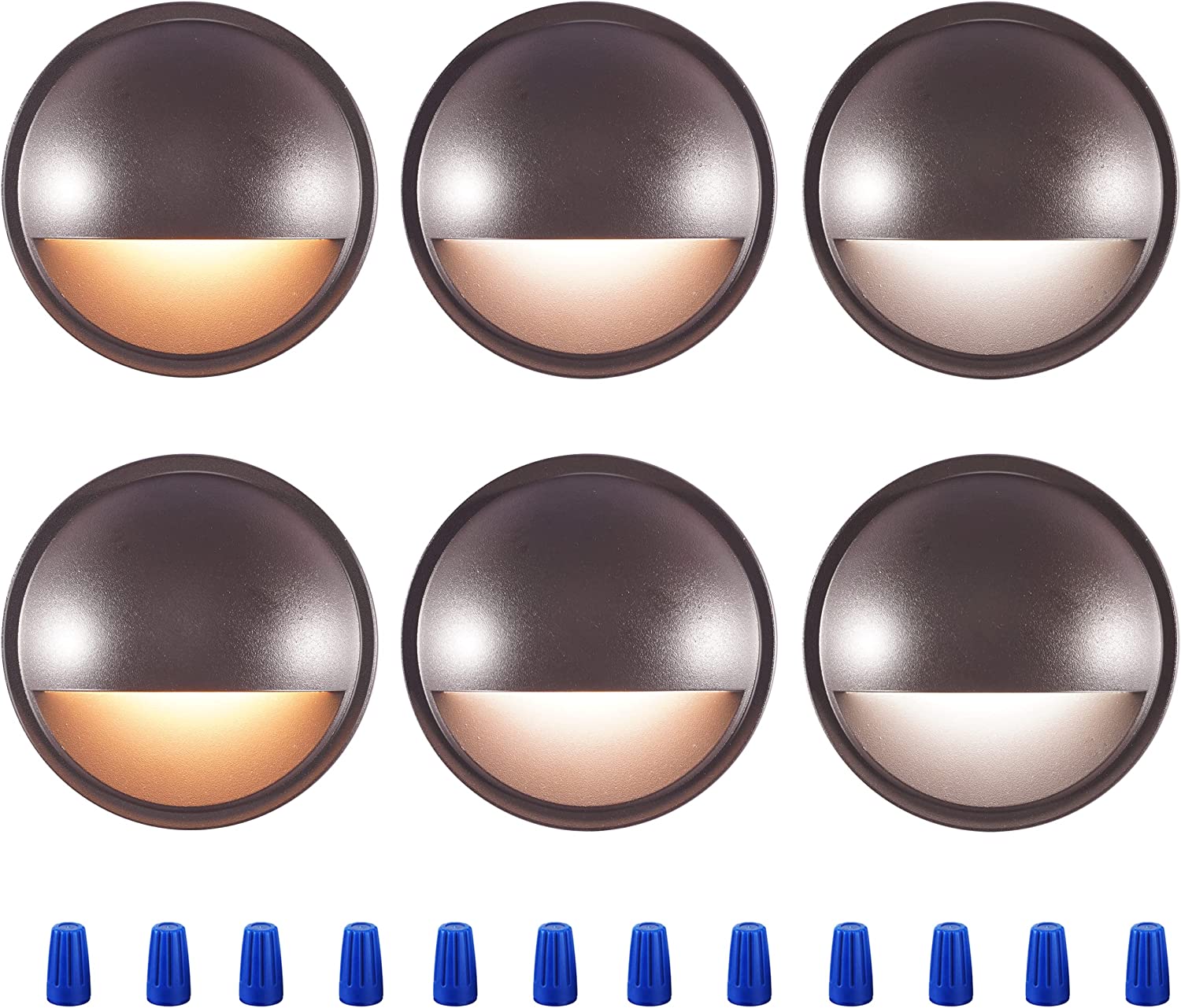 LED Low Voltage Deck & Step Lights, Oil-Rubbed Bronze, 6-Pack