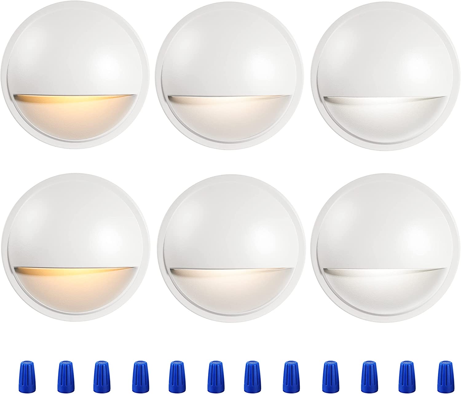 LED Low Voltage Deck & Step Lights, White, 6 PCs