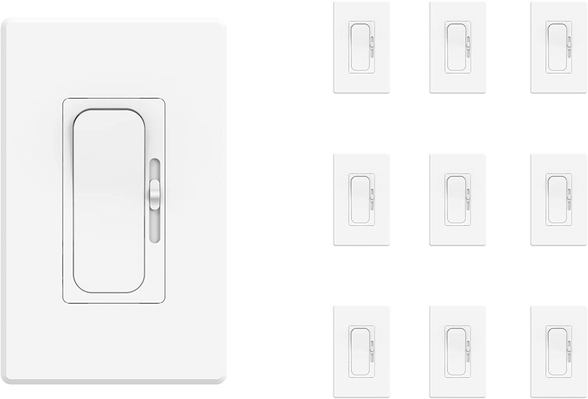 LED Digital Dimmer Switch, 3 Way Single Pole Slide Dimmer Light Switch