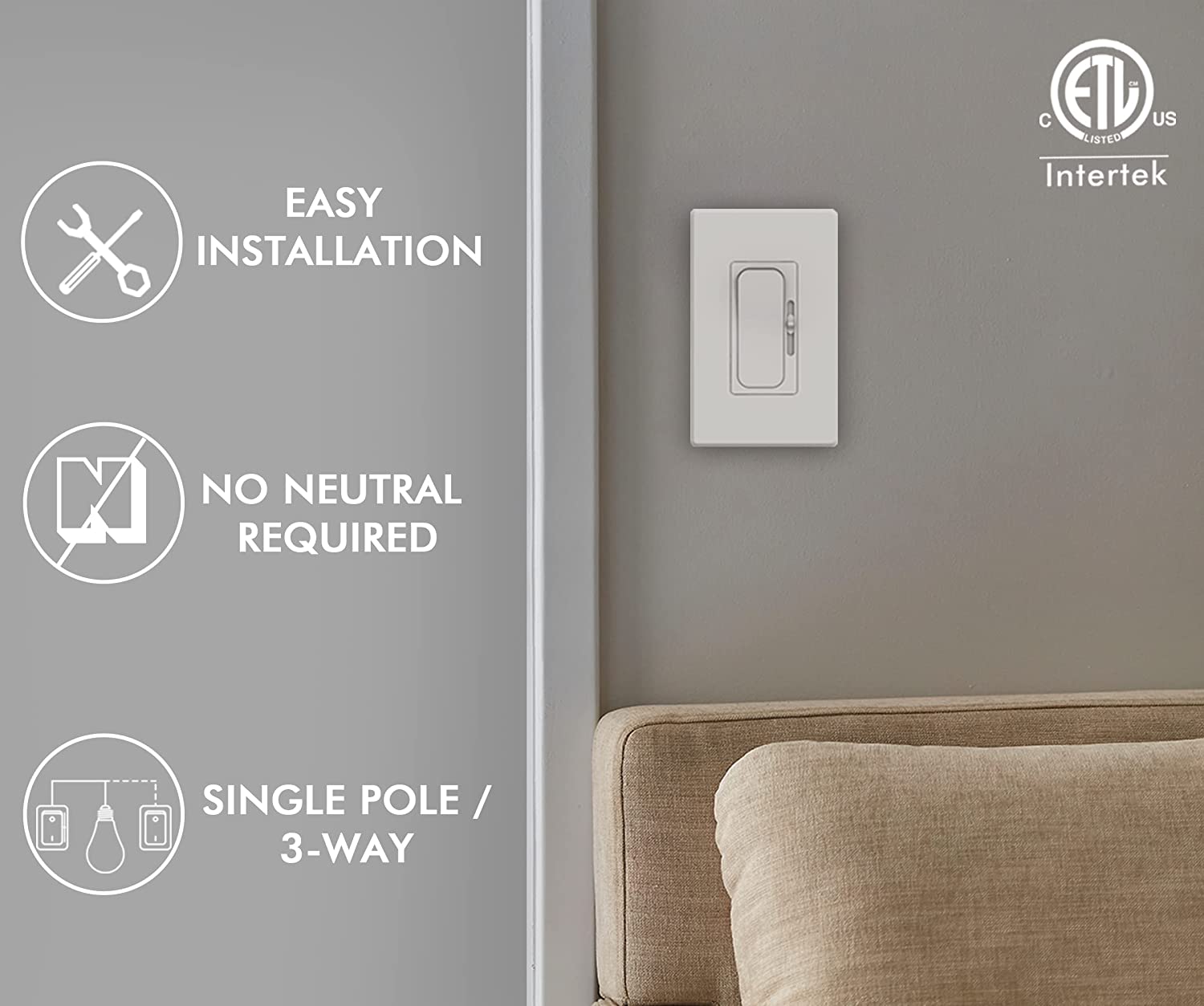 LED Digital Dimmer Switch for LED Light/CFL/Incandescent, 004, 10 PCs