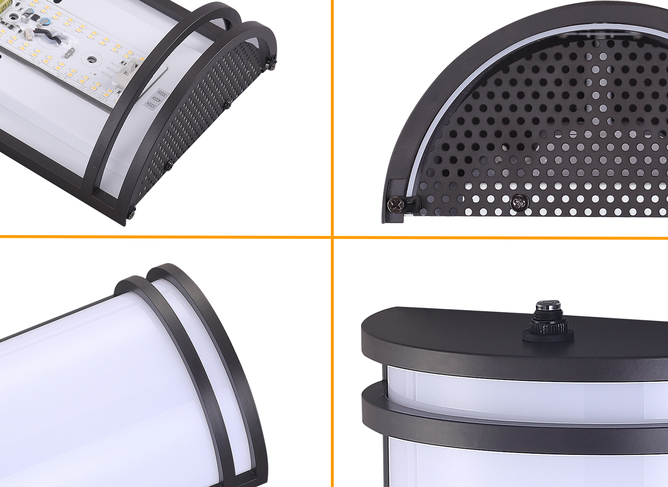 LED Outdoor Wall Sconce, Dusk to Dawn, 3000K /4000K /5000K Adjustable 3CCT, 15W Porch Light, Oil Rubbed Bronze, 2 Pack