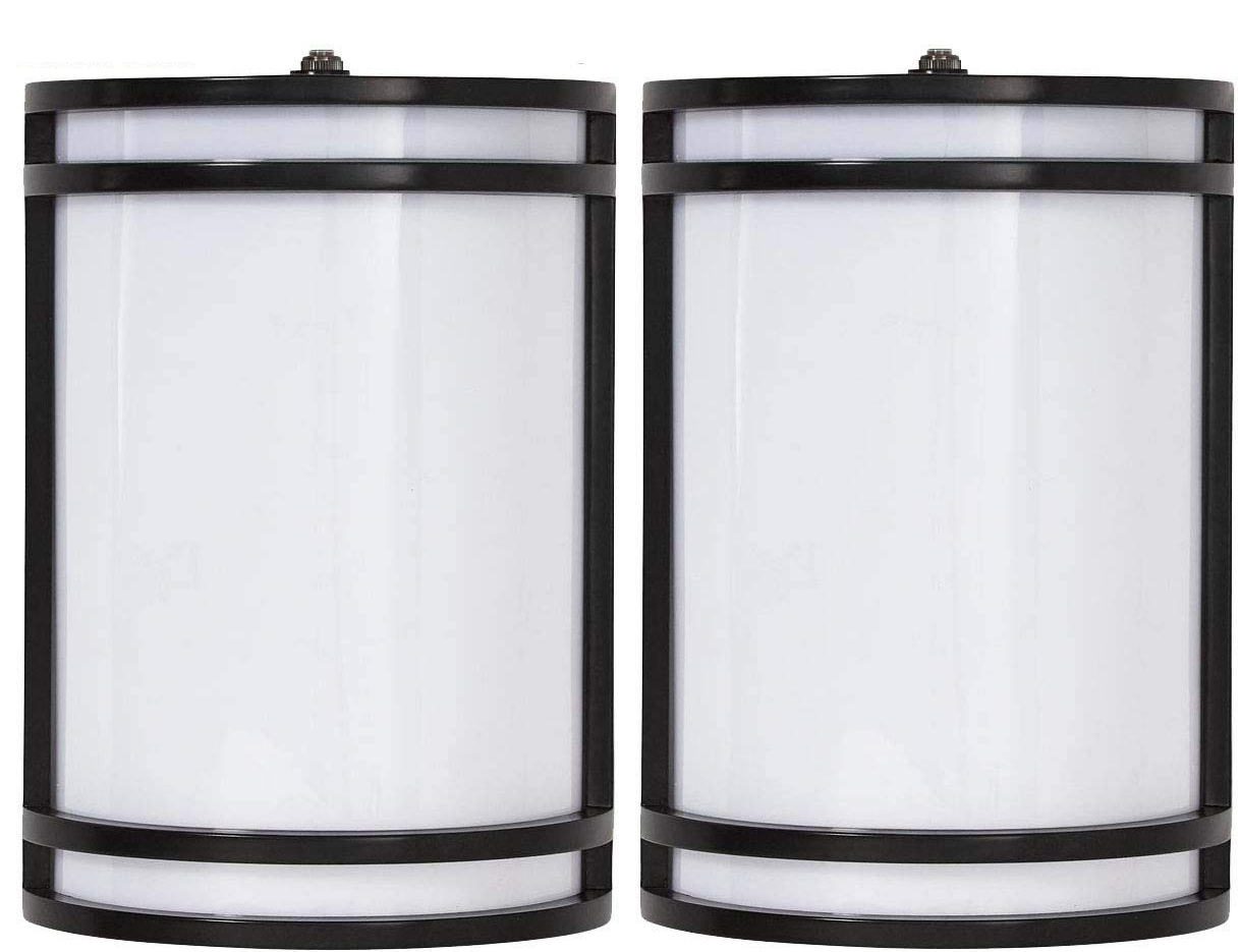 LED Outdoor Wall Sconce, Dusk to Dawn, 3000K /4000K /5000K Adjustable 3CCT, 15W Porch Light, Oil Rubbed Bronze, 2 Pack