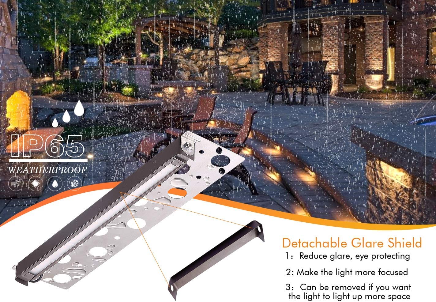 Low Voltage Hardscape Paver Light, 12V, 2700K, 12 Inch 7W, 6 PCs