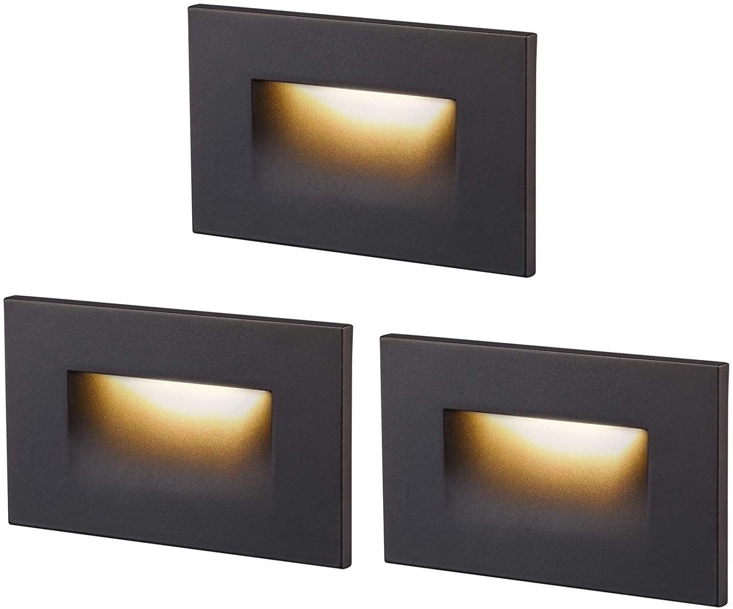 LED Step/Stair Light, 120V 3W 50lm, 3000K Warm White, Oil-Rubbed Bronze, 3 PCs