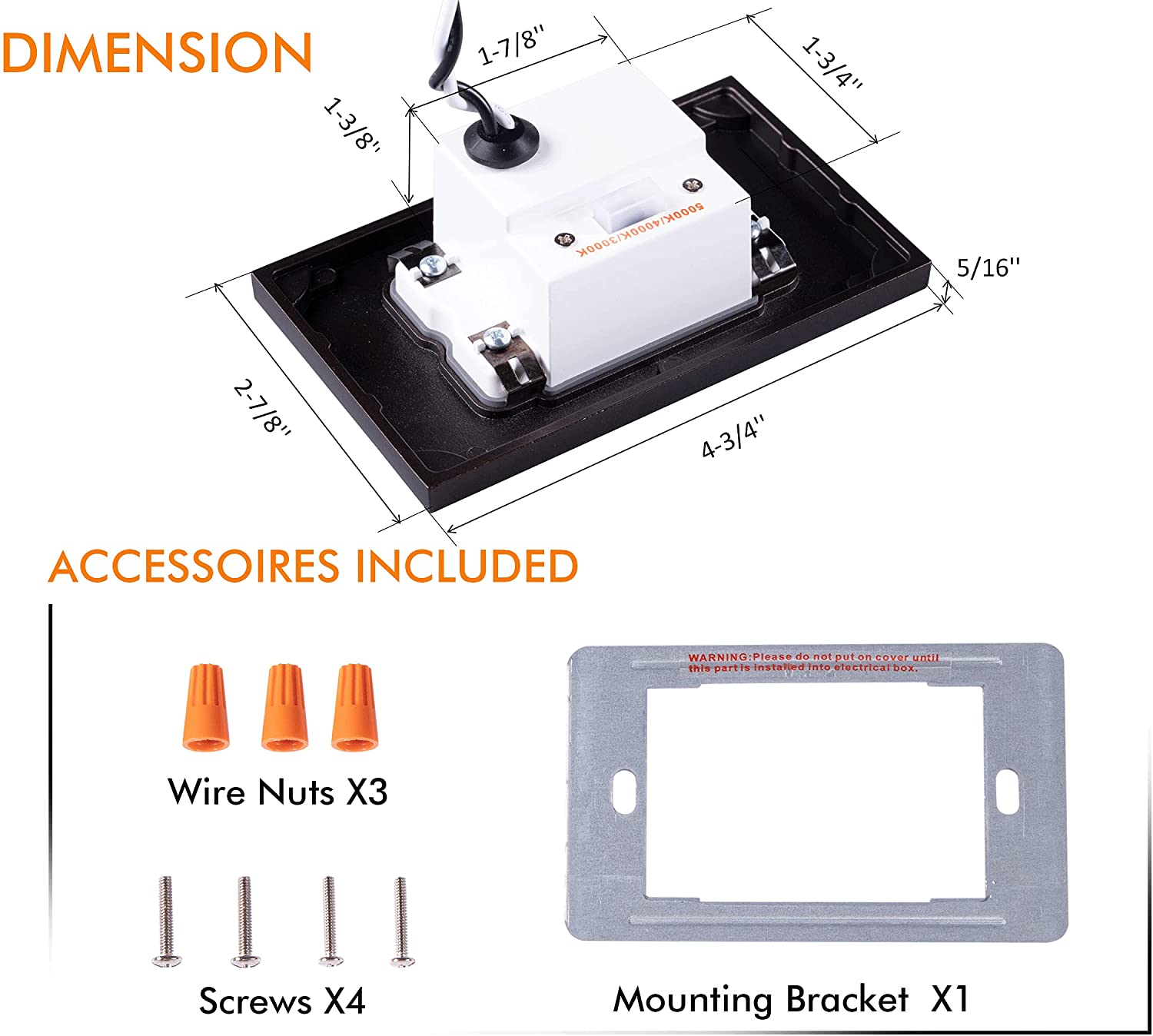 Low Voltage LED Step/Stair Light, 12V 3W, 55lm, 3CCT, ORB, 3 PCs
