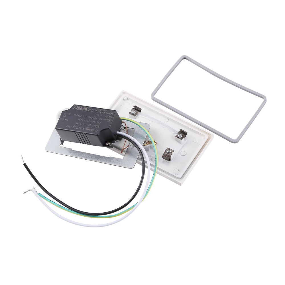 LED Step/Stair Light, 120V 3W 50lm, 3000K Warm White, White, 3 PCs